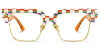 Nathifa - Browline Multicolor Eyeglasses | Vooglam Angle View