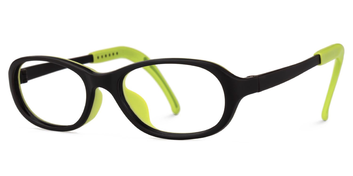 Juniper - Oval Black Kids Eyeglasses by Vooglam - Front View