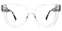 Clara - Square Crystal Eyeglasses | Vooglam Angle View