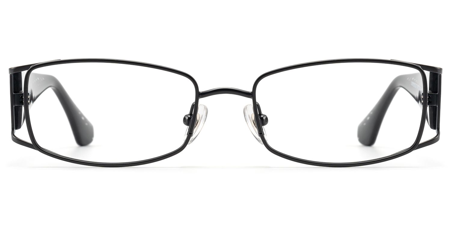 Wren - Unique Metal Rim Rectangle Black Glasses | Vooglam Product Details 1