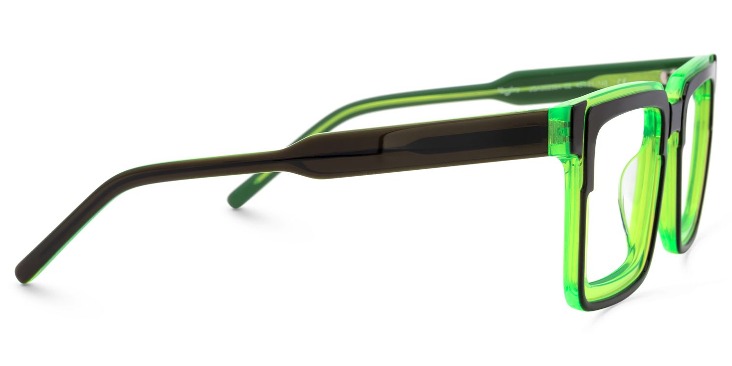 Ofira - Rectangle Green/Black Eyeglasses | Vooglam 4
