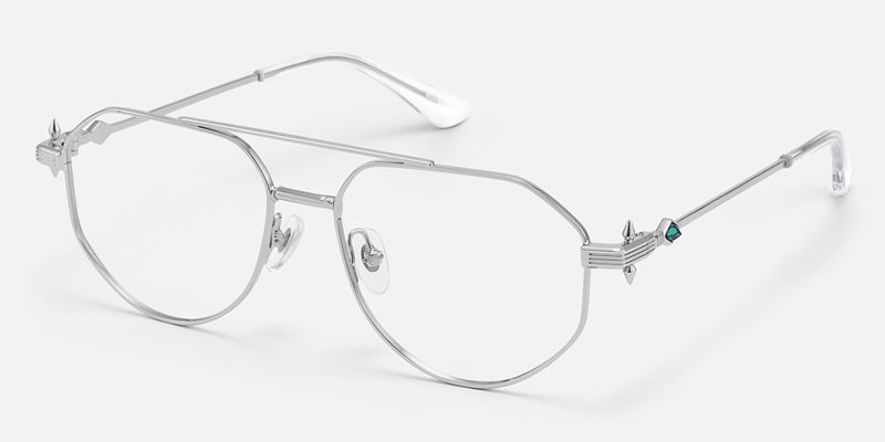 Aegis - Aviator Silver Eyeglasses
