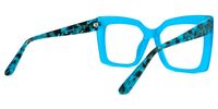 Eire - Square Blue Eyeglasses | Vooglam Side View