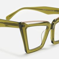 Eldad - Cat Eye Green Eyeglasses | Vooglam Design Details