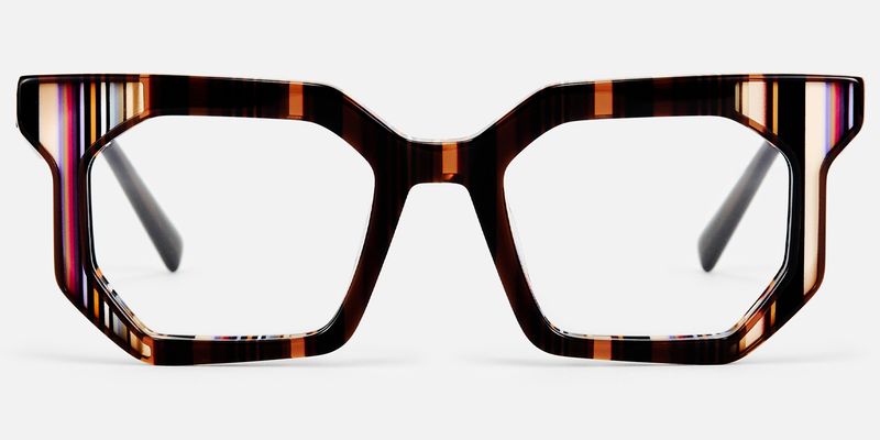Abetzi - Rectangle Brown/Pattern Eyeglasses