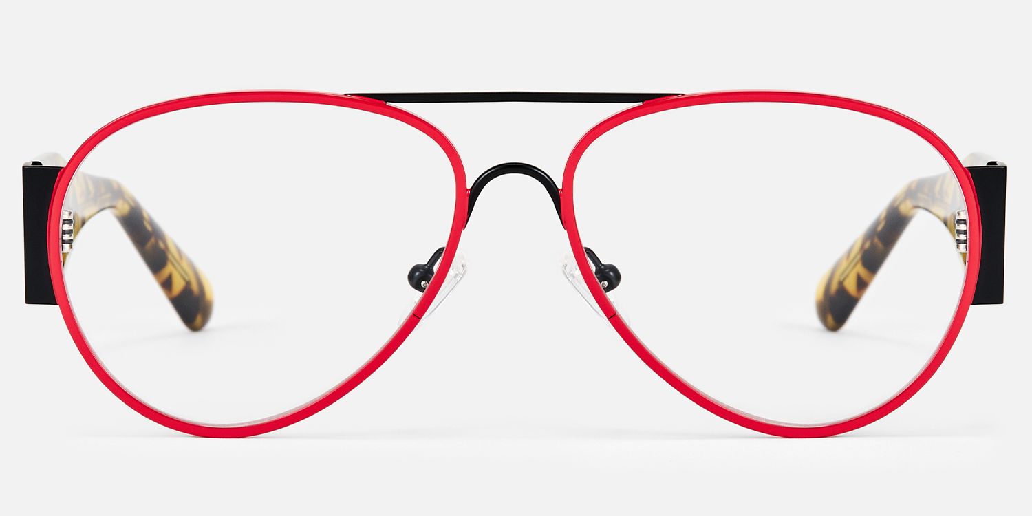 Novoa - Bold Aviator Glasses Tortoiseshell Temples product detail 2
