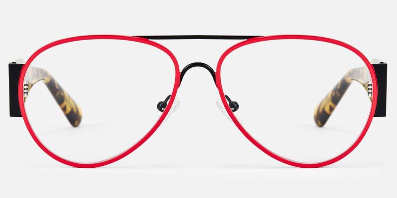 Novoa - Bold Aviator Glasses Tortoiseshell Temples