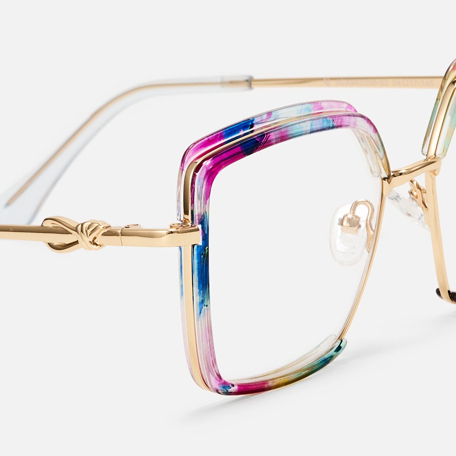 Fiorella - Square Multicolor Eyeglasses | Vooglam Design Details