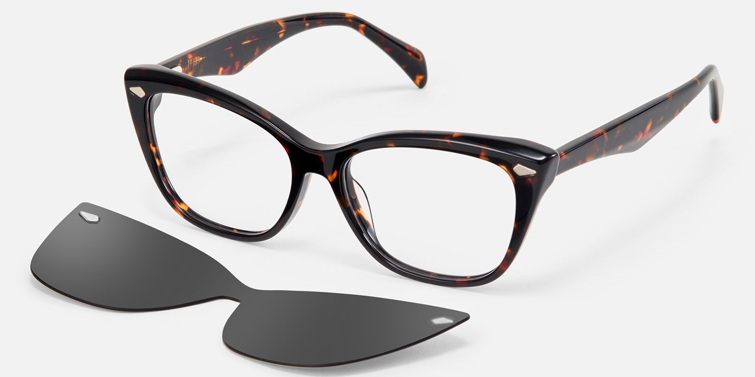 Fineen - Cat Eye Tortoise Clip-on Sunglasses product detail 5
