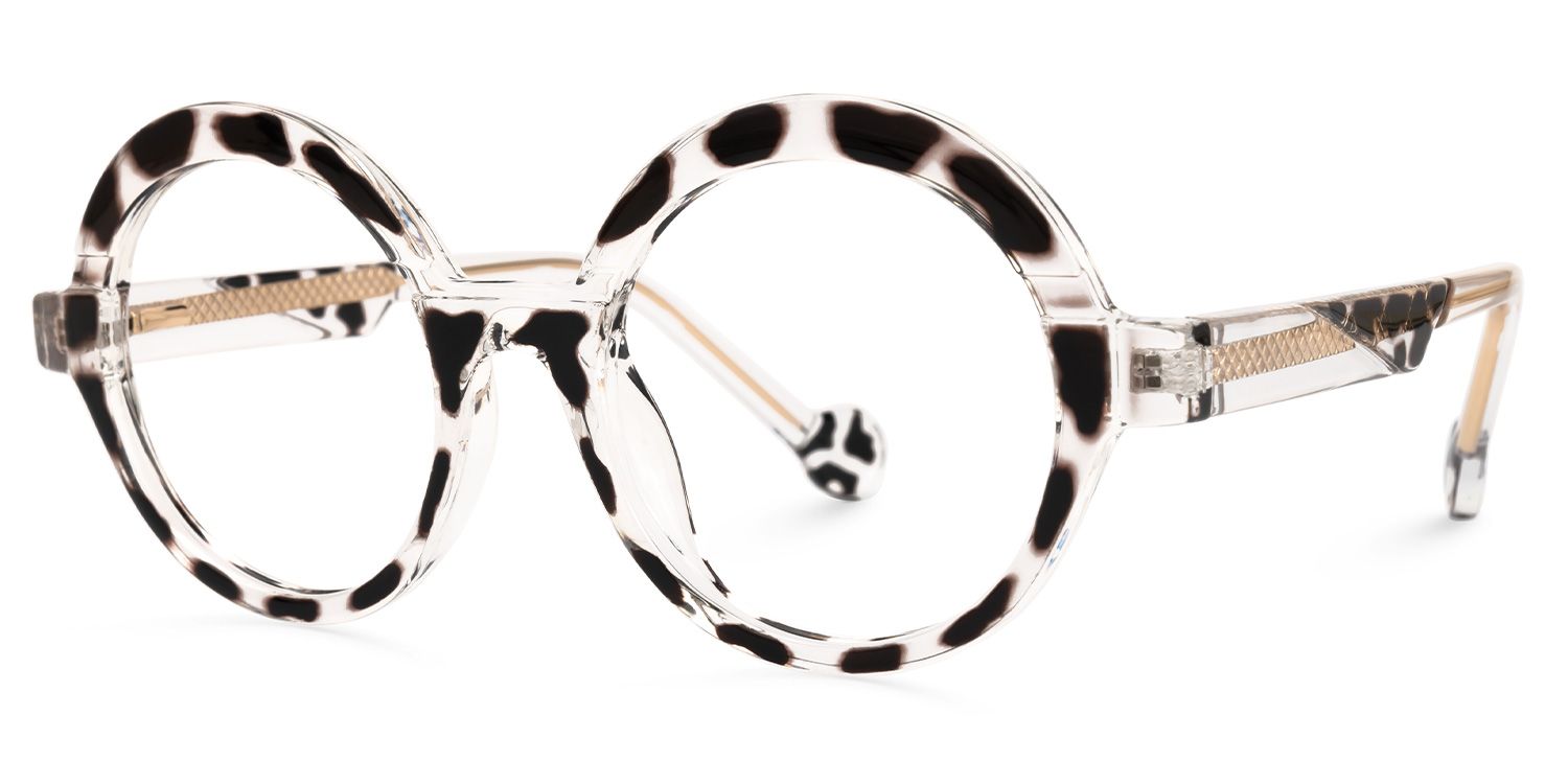 Baback - Round Animal Eyeglasses | Vooglam Front View