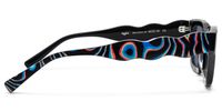 Wave - Cat Eye Black Sunglasses | Vooglam Side View
