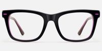 Ether - Square Black Eyeglasses | Vooglam Angle View