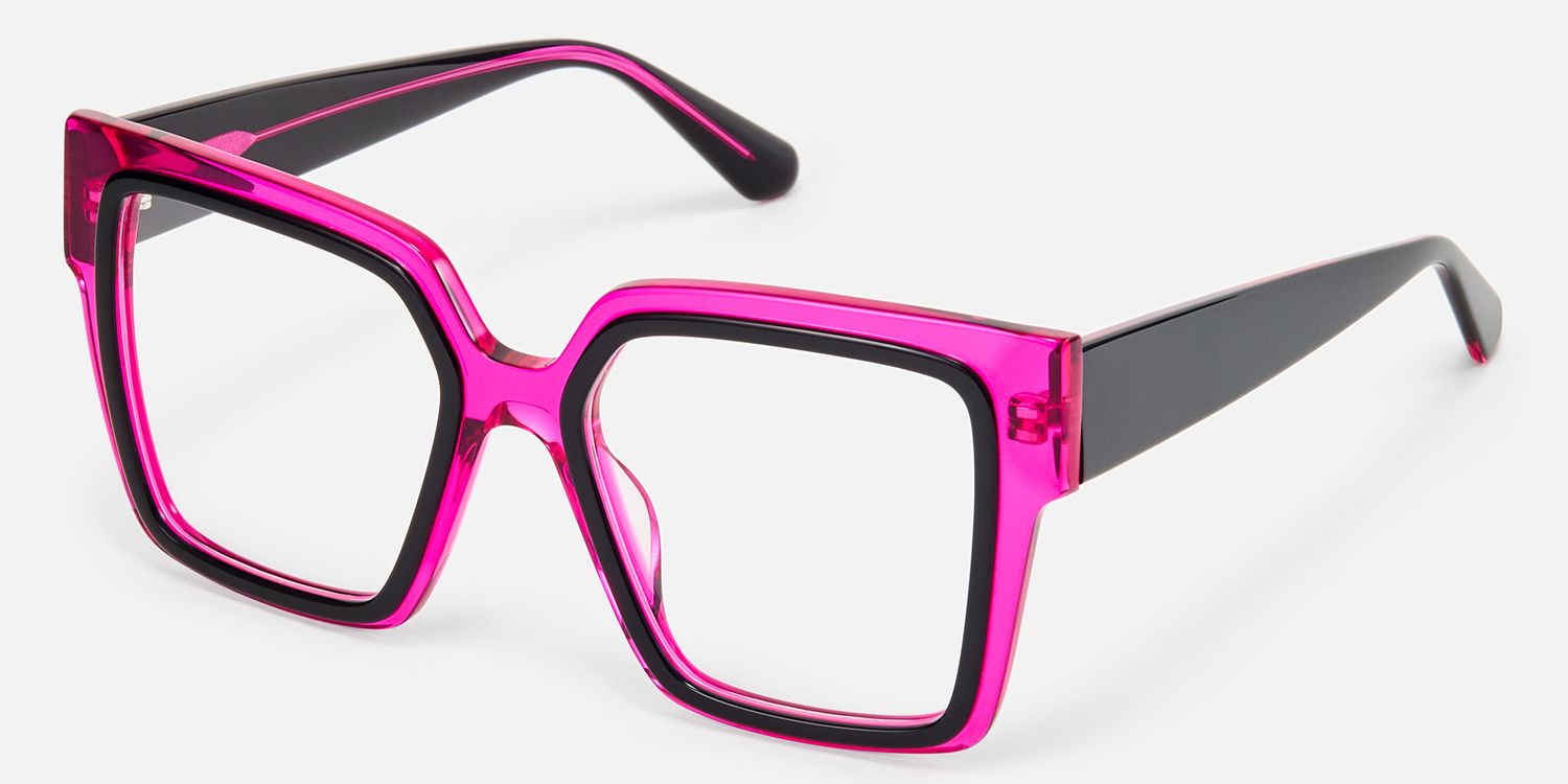 Huffman - Square Purple Eyeglasses | Vooglam Front View