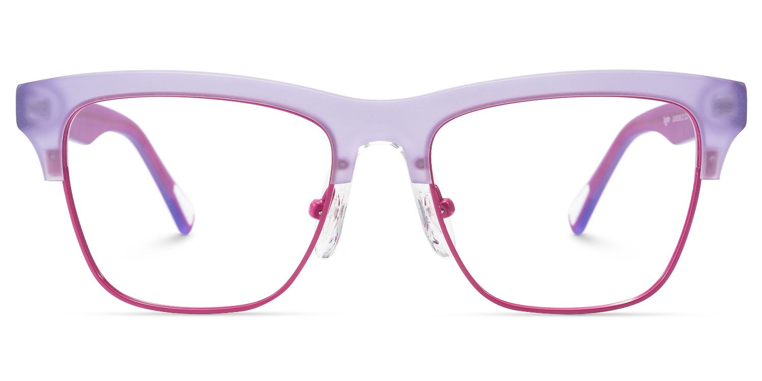 Polka - Square Purple Eyeglasses | Vooglam Angle View