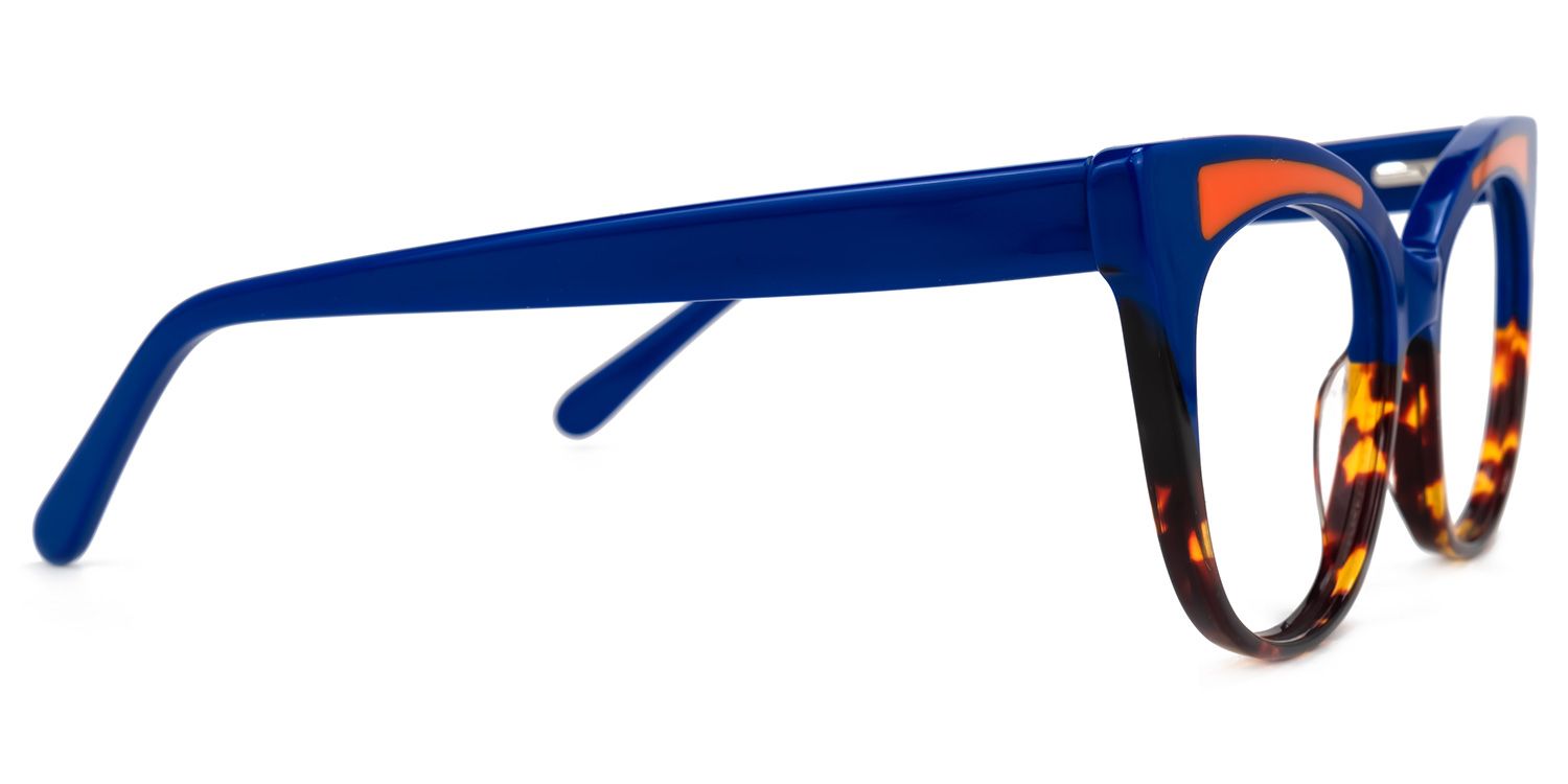 Edythe - Cat Eye Blue/Tortoise Eyeglasses | Vooglam 4