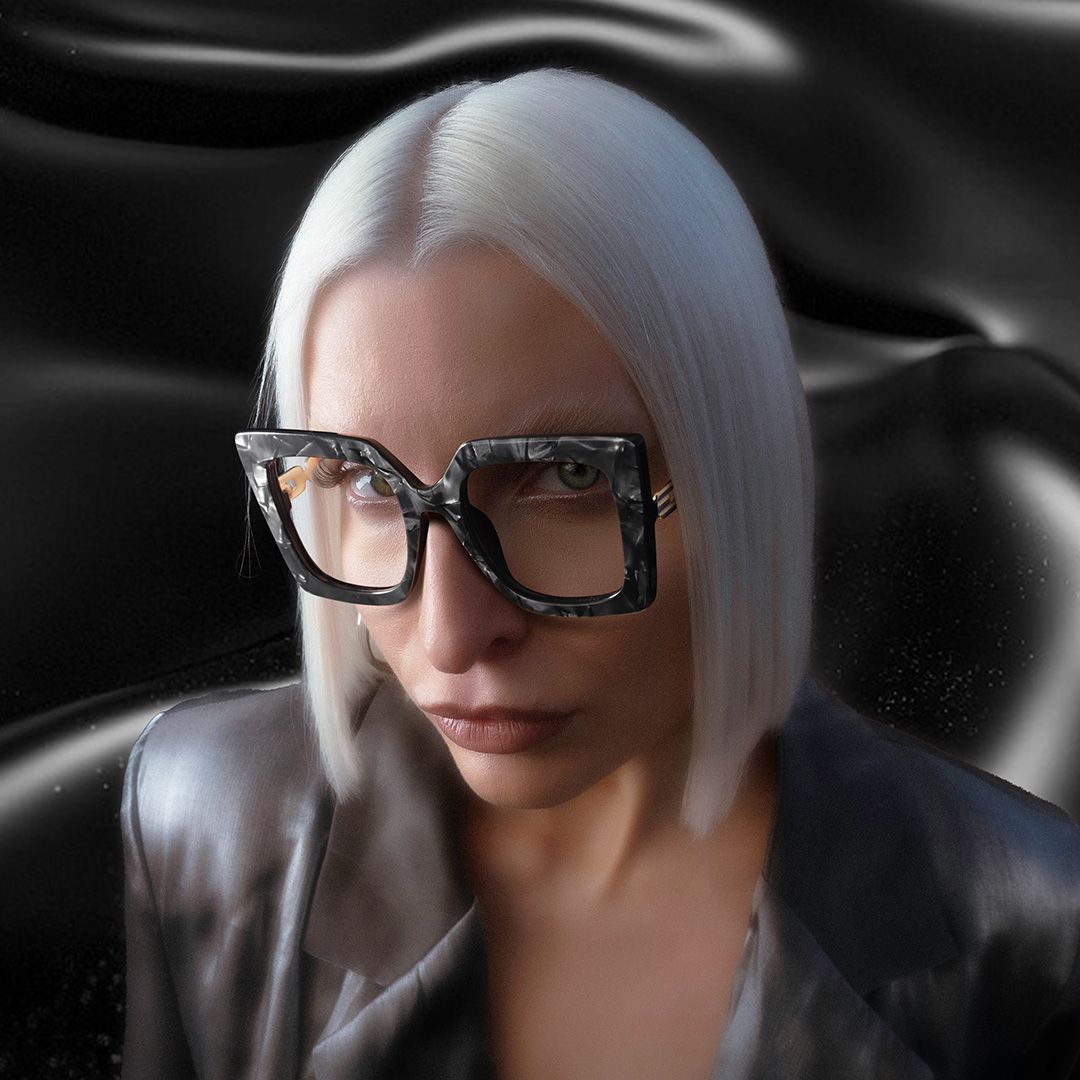 Pacorro - Square Grey Eyeglasses by Vooglam - Lifestyle Look