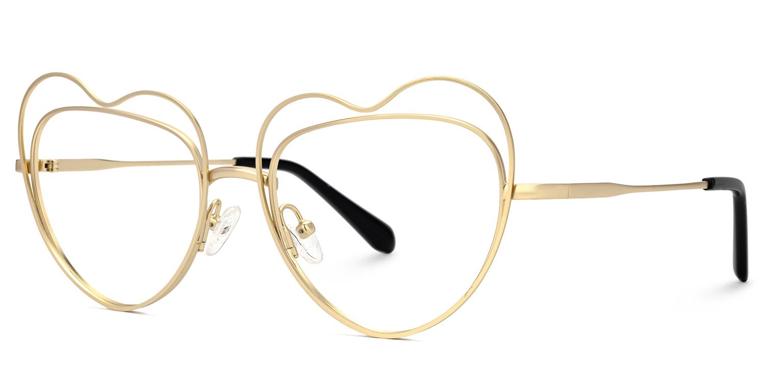 Fidelio - Heart Gold Eyeglasses | Vooglam Front View