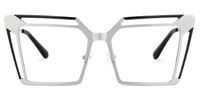 Fidelity - Square Black/Silver Eyeglasses | Vooglam Angle View