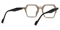 Hachiro - Geometric Brown Eyeglasses | Vooglam Side View