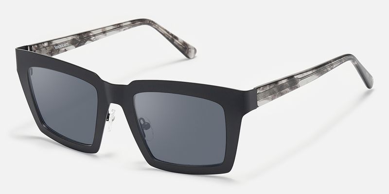 Arnal - Rectangle Black Sunglasses