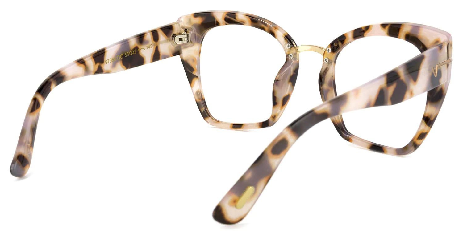 Paulina - Square Tortoise Eyeglasses | Vooglam Side View
