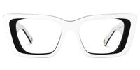 Emerens - Rectangle White Eyeglasses | Vooglam Angle View