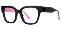 Lorette - Square Black Eyeglasses | Vooglam Front View