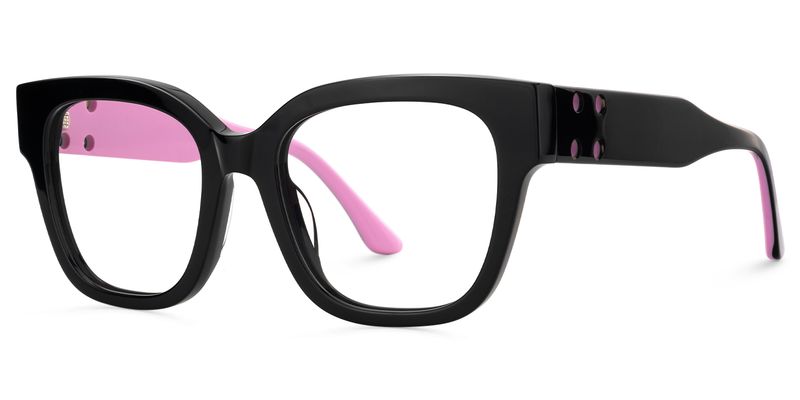 Lorette - Square Black Eyeglasses | Vooglam
