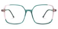 Delphina - Square Green Eyeglasses | Vooglam Angle View