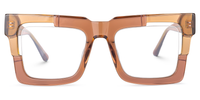 Eliora - Square Brown Eyeglasses | Vooglam Angle View