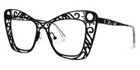 Adita - Cat Eye Black Eyeglasses | Vooglam Front View
