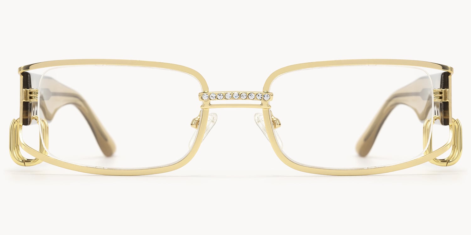Riff - Rectangle Gold Eyeglasses - 1
