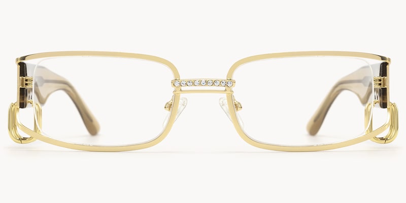 Riff - Rectangle Gold Eyeglasses