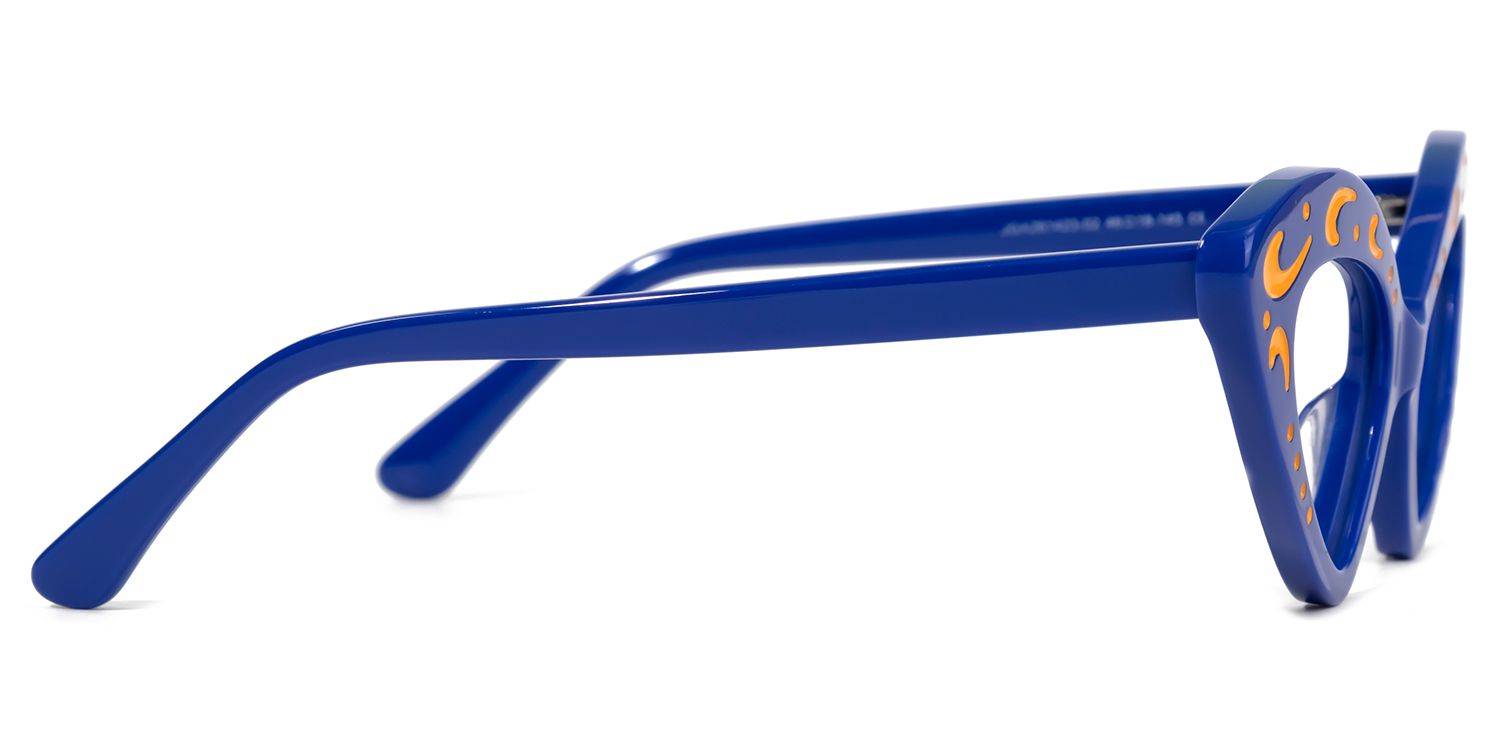 Keyshawn - Cat Eye Blue Eyeglasses by Vooglam - Product View 4