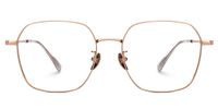 Gabija - Square Gold Eyeglasses | Vooglam Angle View