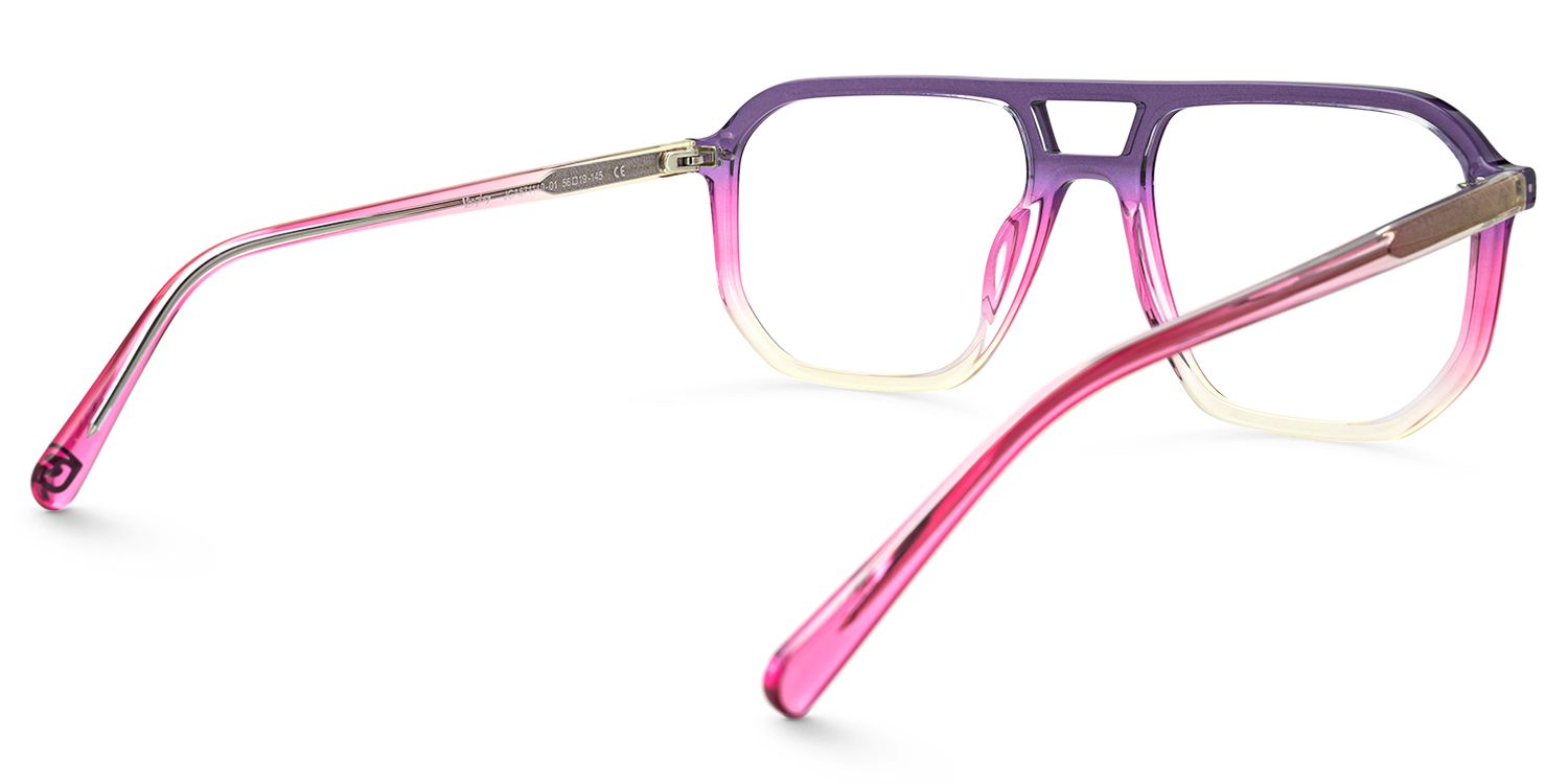 Liam - Aviator Purple Eyeglasses | Vooglam Side View