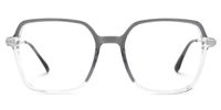 Elton - Square Grey Eyeglasses | Vooglam Angle View