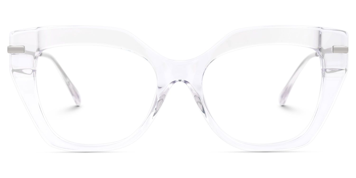 Elandra - Cat Eye Crystal Eyeglasses by Vooglam - Angle View