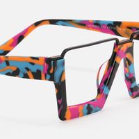 Dardhan - Unique Rectangle Multicolor Glasses | Vooglam Design Details