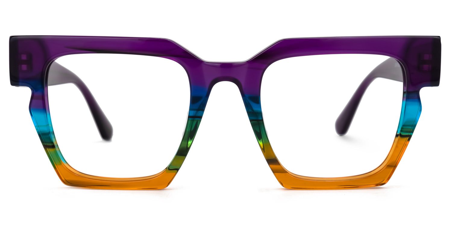 Ekanta - Square Multicolor Eyeglasses | Vooglam Angle View