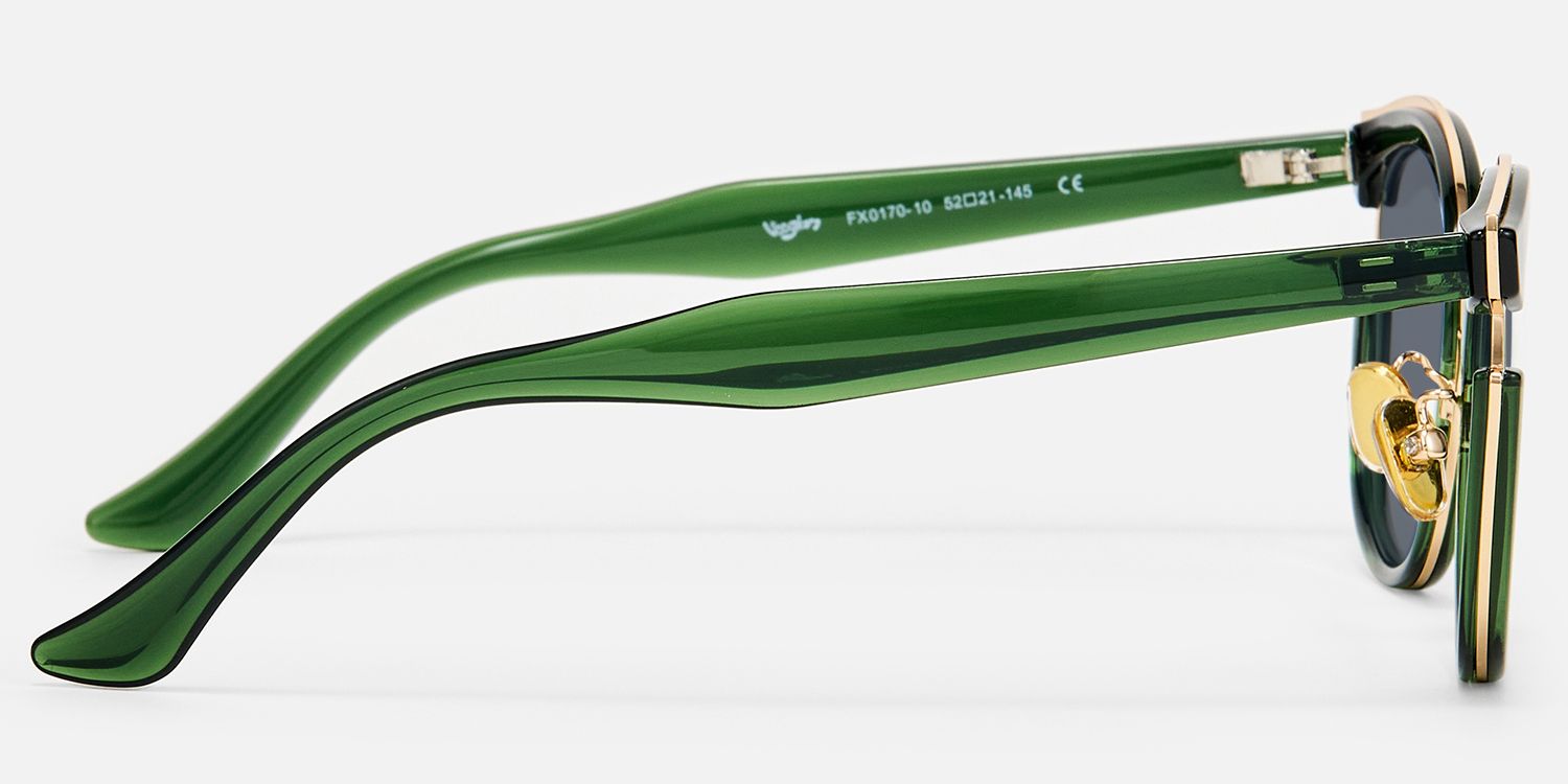 Retro Classic Hunter Green Sunglasses Cat Eye Shape | Vooglam Side View