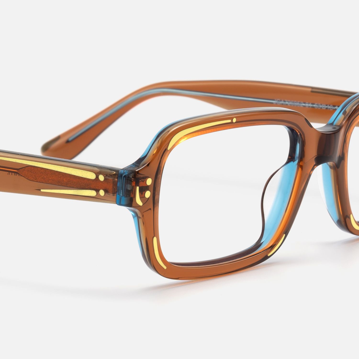 Pixel - Clear Brown Comic Narrow Rectangle Frames by Vooglam - Design Details