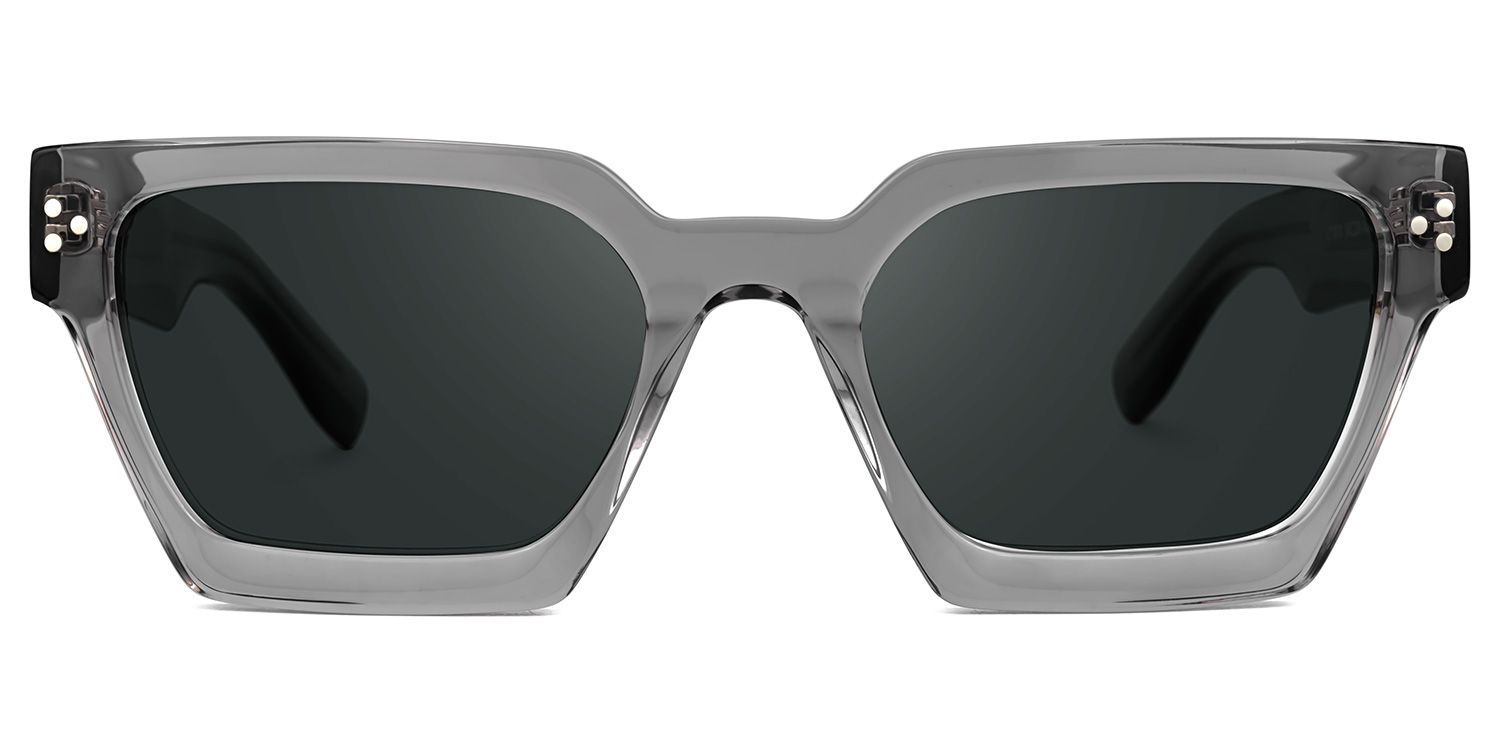 Dejan - Rectangle Grey Sunglasses | Vooglam Angle View