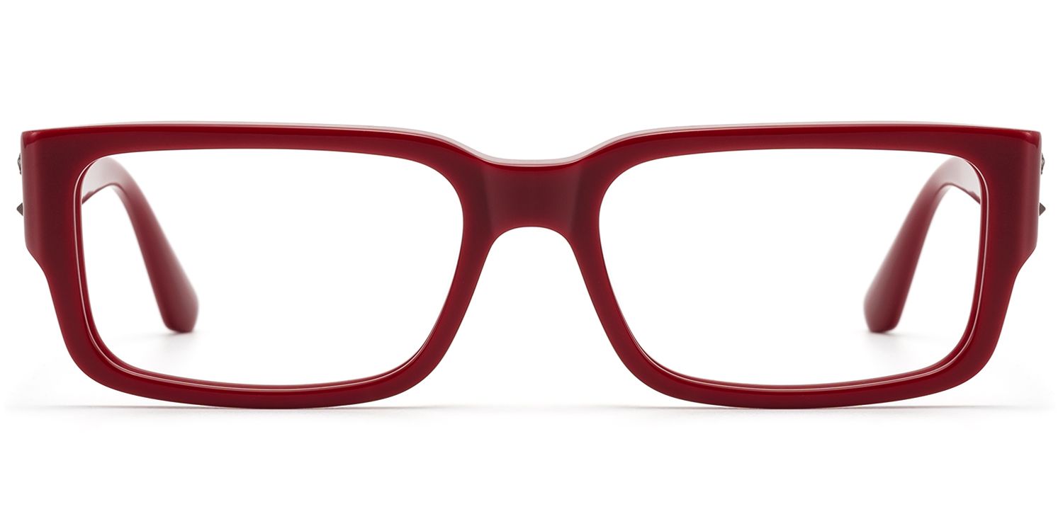 Frame Size of Drexen - Dark Cherry Red Rectangle Eyeglasses | Vooglam