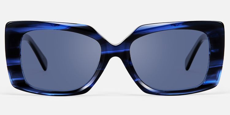 Stratus - Rectangle Blue Sunglasses by Vooglam