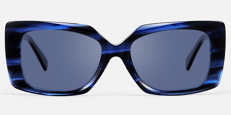 Stratus - Rectangle Blue Sunglasses