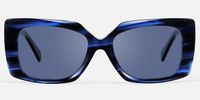 Stratus - Rectangle Blue Sunglasses | Vooglam Angle View