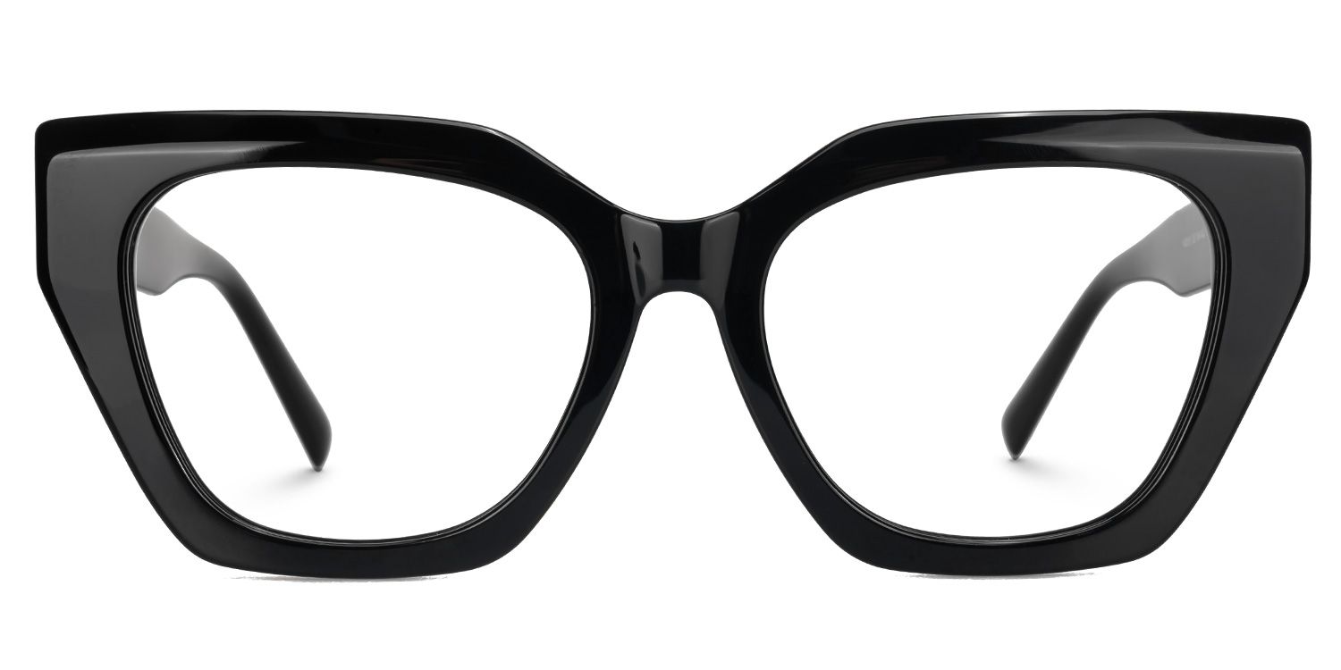 Elisheba - Cat Eye Black Eyeglasses by Vooglam - Angle View
