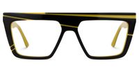 Daneil - Aviator Black/Yellow Eyeglasses | Vooglam Angle View