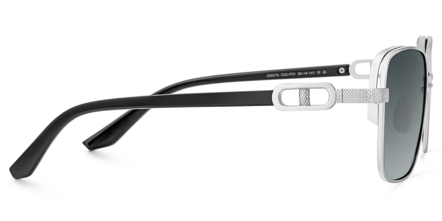 Jadiel - Square Silver Sunglasses | Vooglam 4
